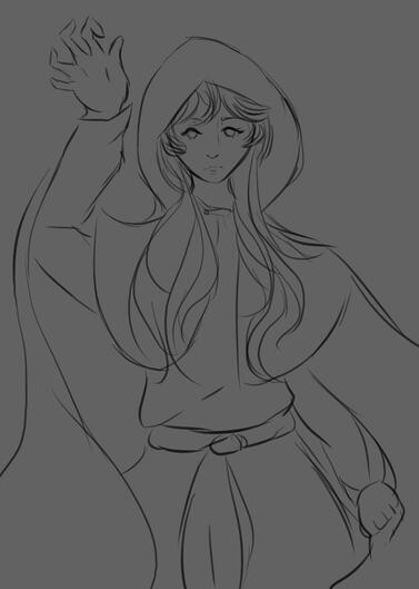 Sketch Waist-Up: Partner (Megami Tensei II)