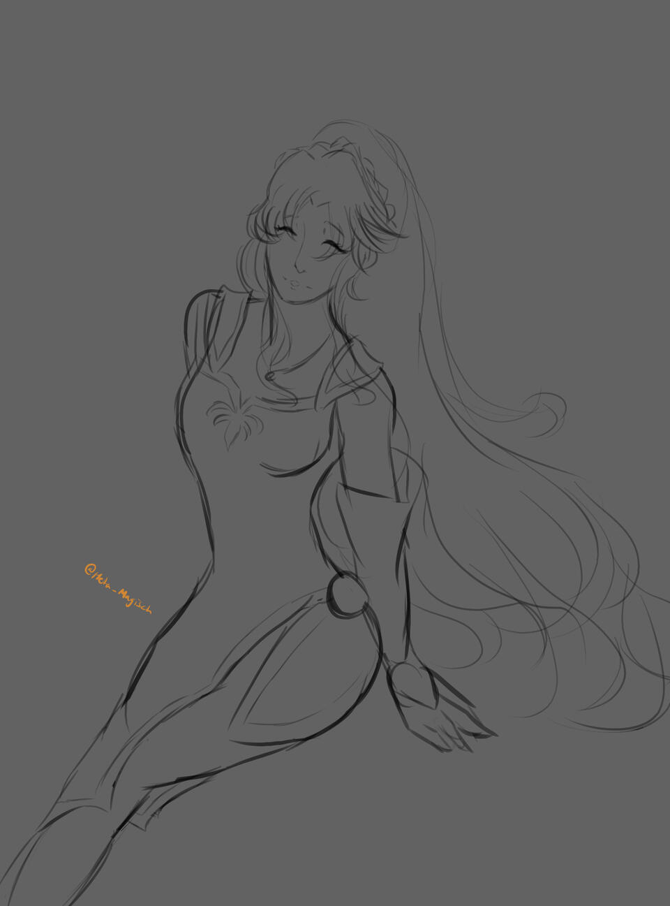 Sketch Full-Body: Tailtiu (Fire Emblem 4)